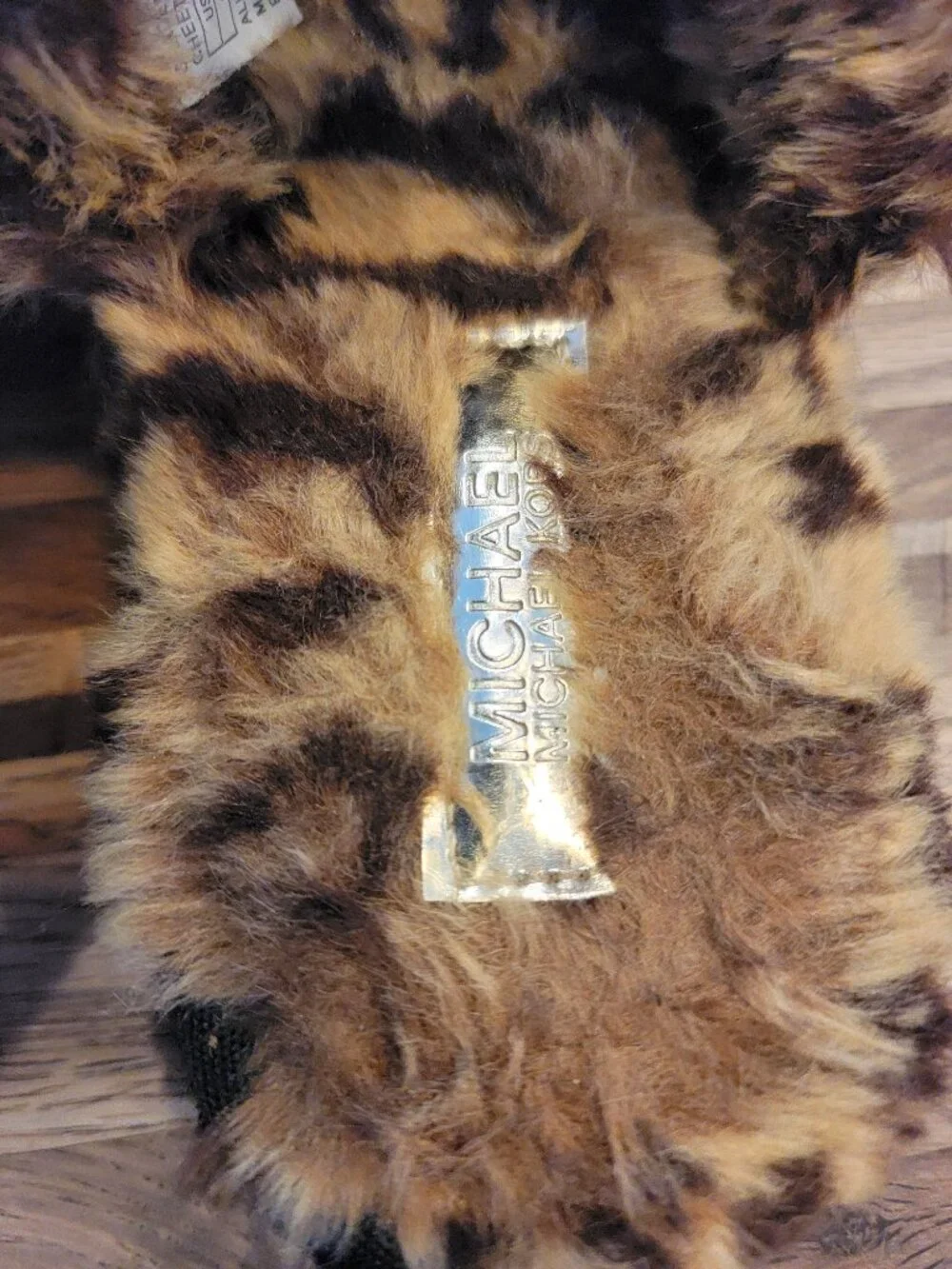 Big Girls Michael Kors Grace Fay Cheetah Faux Fur Slides/Slippers